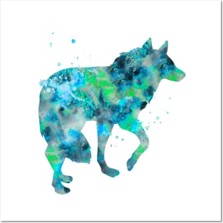 Arctic Wolf Watercolor Painting Posters and Art